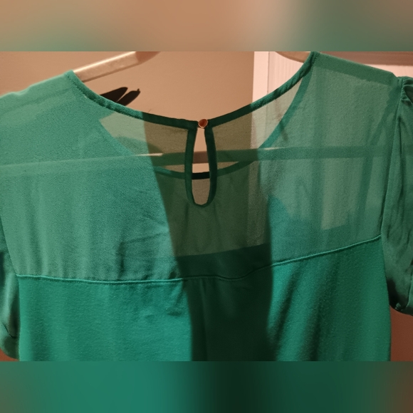 Express Kelly Green mesh top - Picture 5 of 12